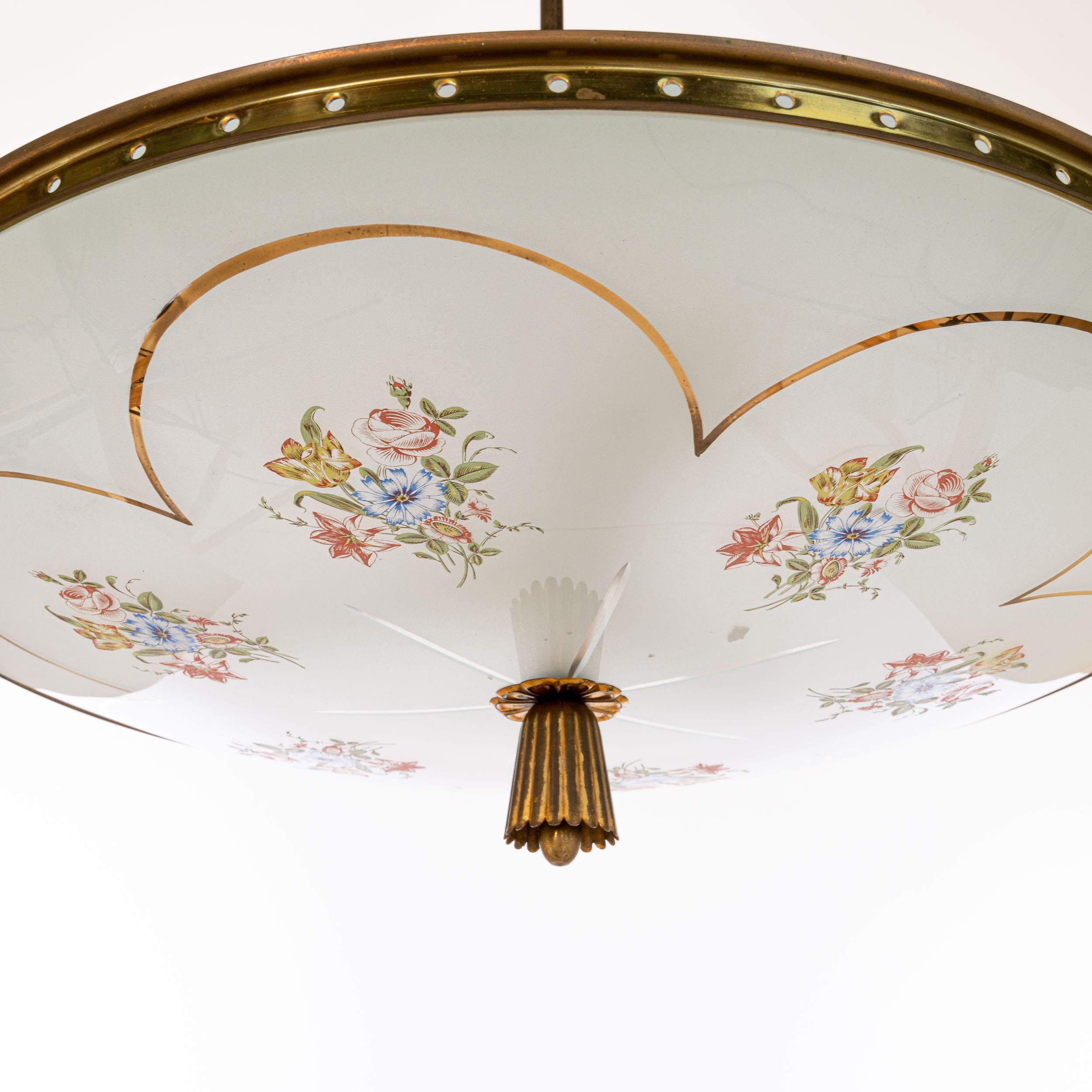 Pendentif en verre et laiton des années 1940 attribué à Pietro Chiesa en vente 2