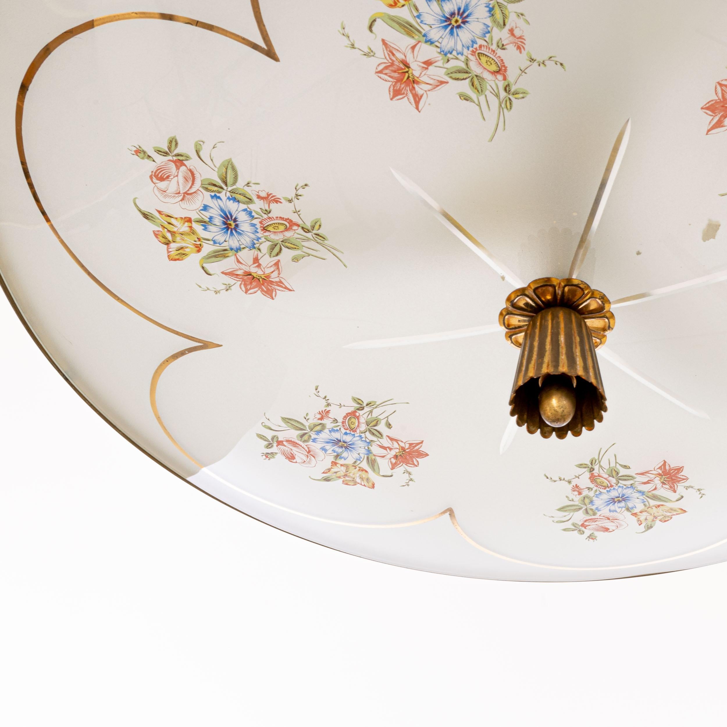 Pendentif en verre et laiton des années 1940 attribué à Pietro Chiesa en vente 3