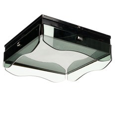 Unterputzdose aus Glas und Metall aus den 1940er Jahren von Veca