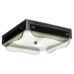 1940's Glass and Metal Flush mount by Veca