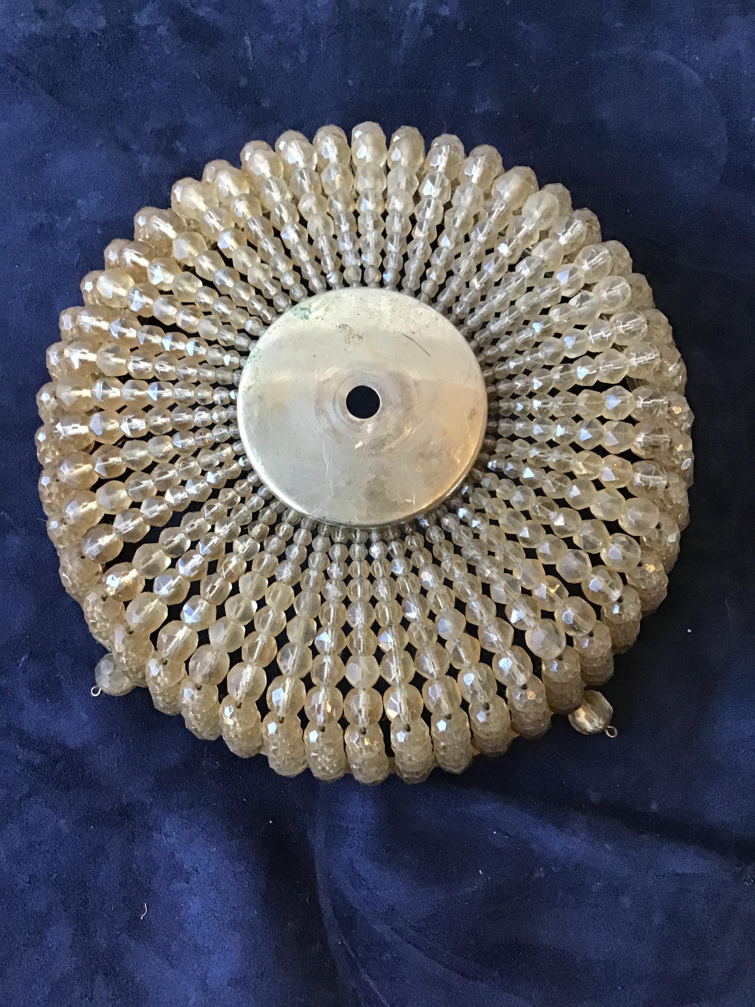 1940s Glass Beaded Flushmount Shade 1