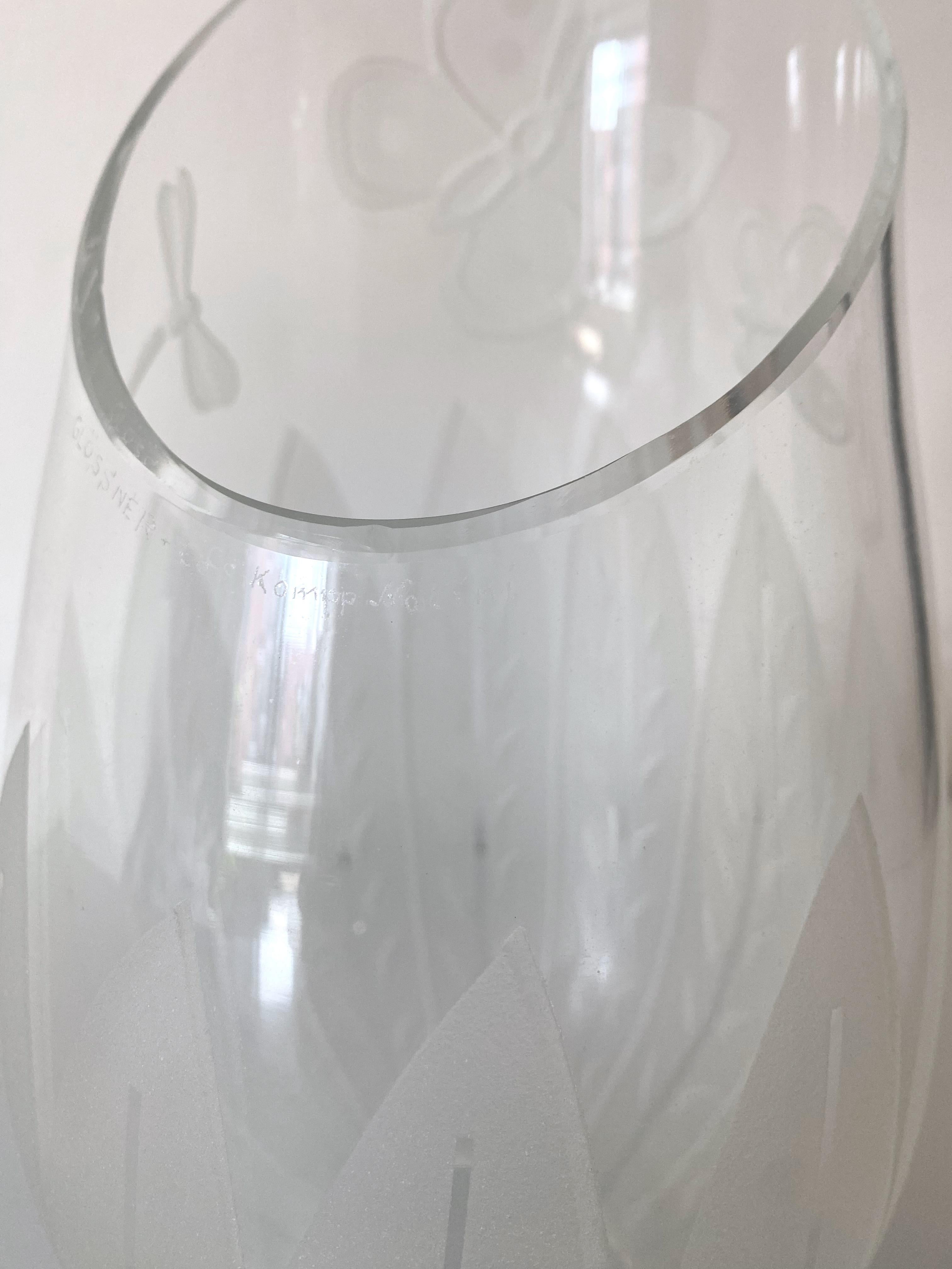 Brass 1940s Glass Chandelier by Bo Notini for Glössner, Sweden