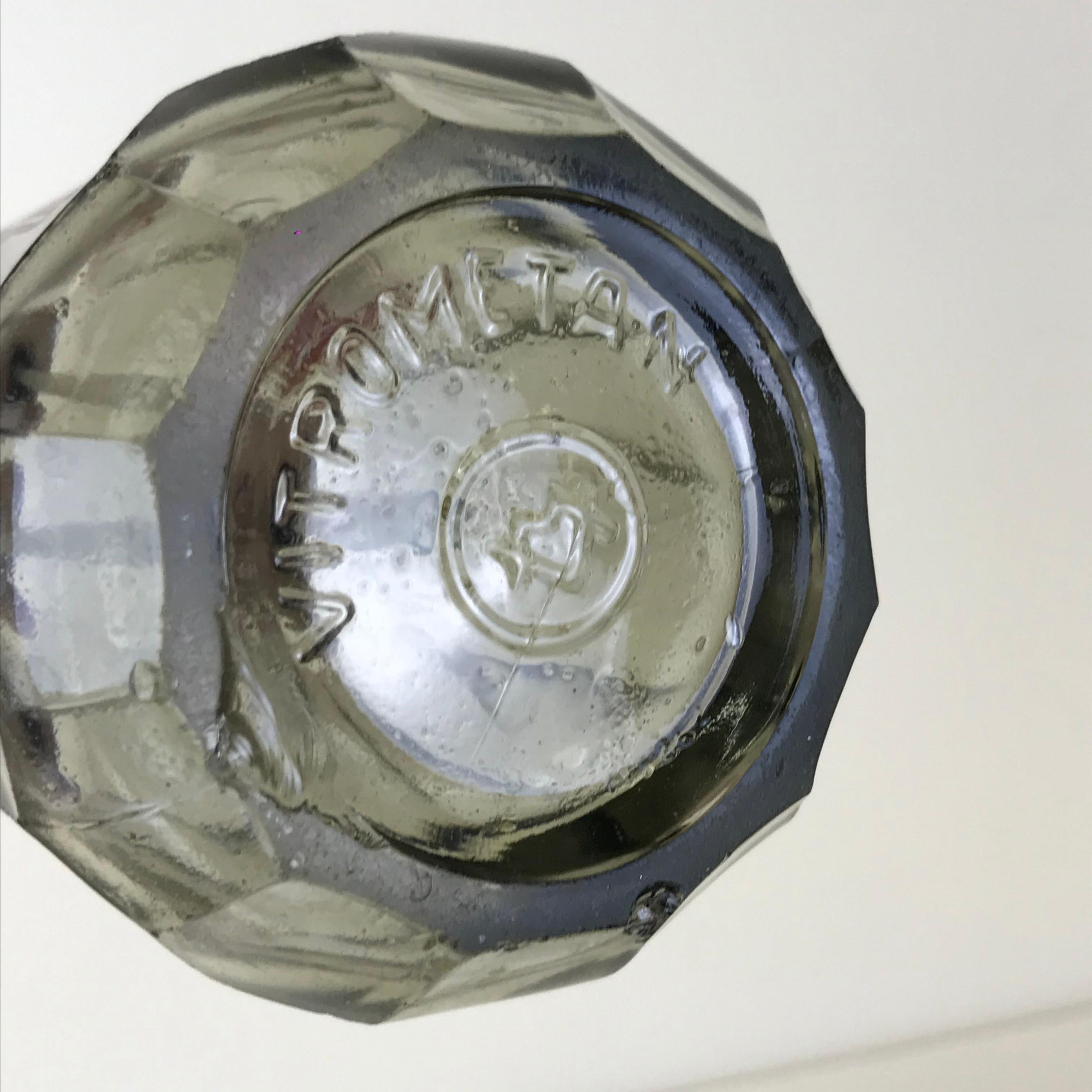 1940s Glass Italian Small Soda Syphon Seltzer Logo Campari Soda Bar Bottle 6