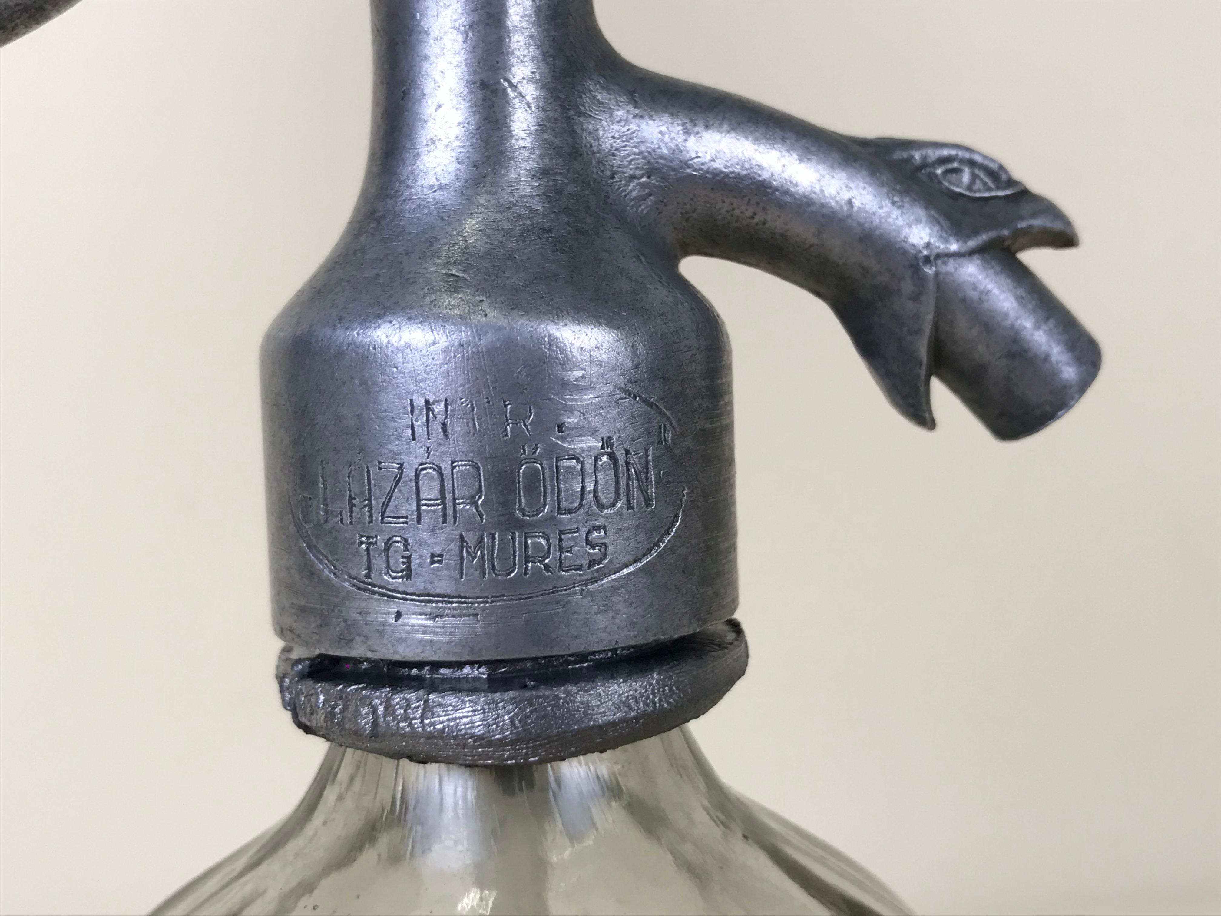 1940s Glass Italian Small Soda Syphon Seltzer Logo Campari Soda Bar Bottle 2