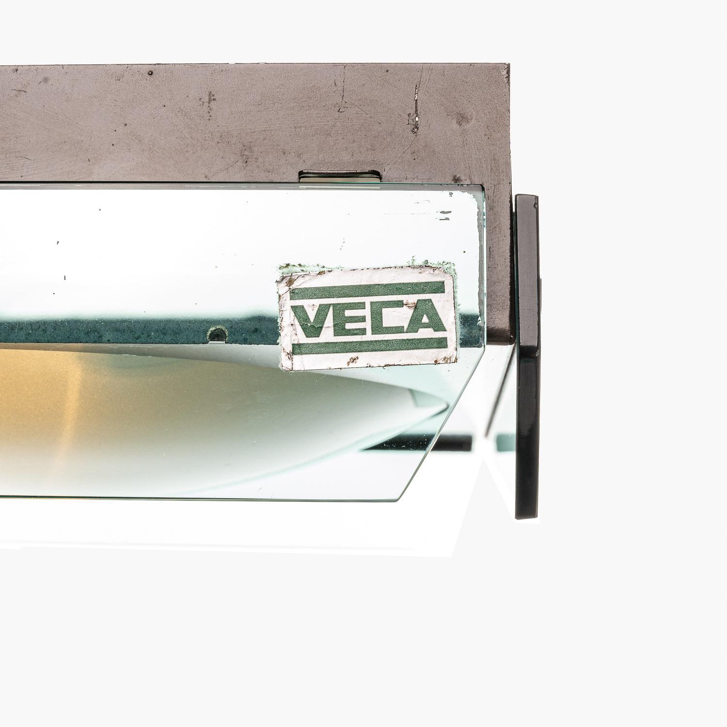 1940's Glass & Metal Flush Mount by Veca For Sale 7