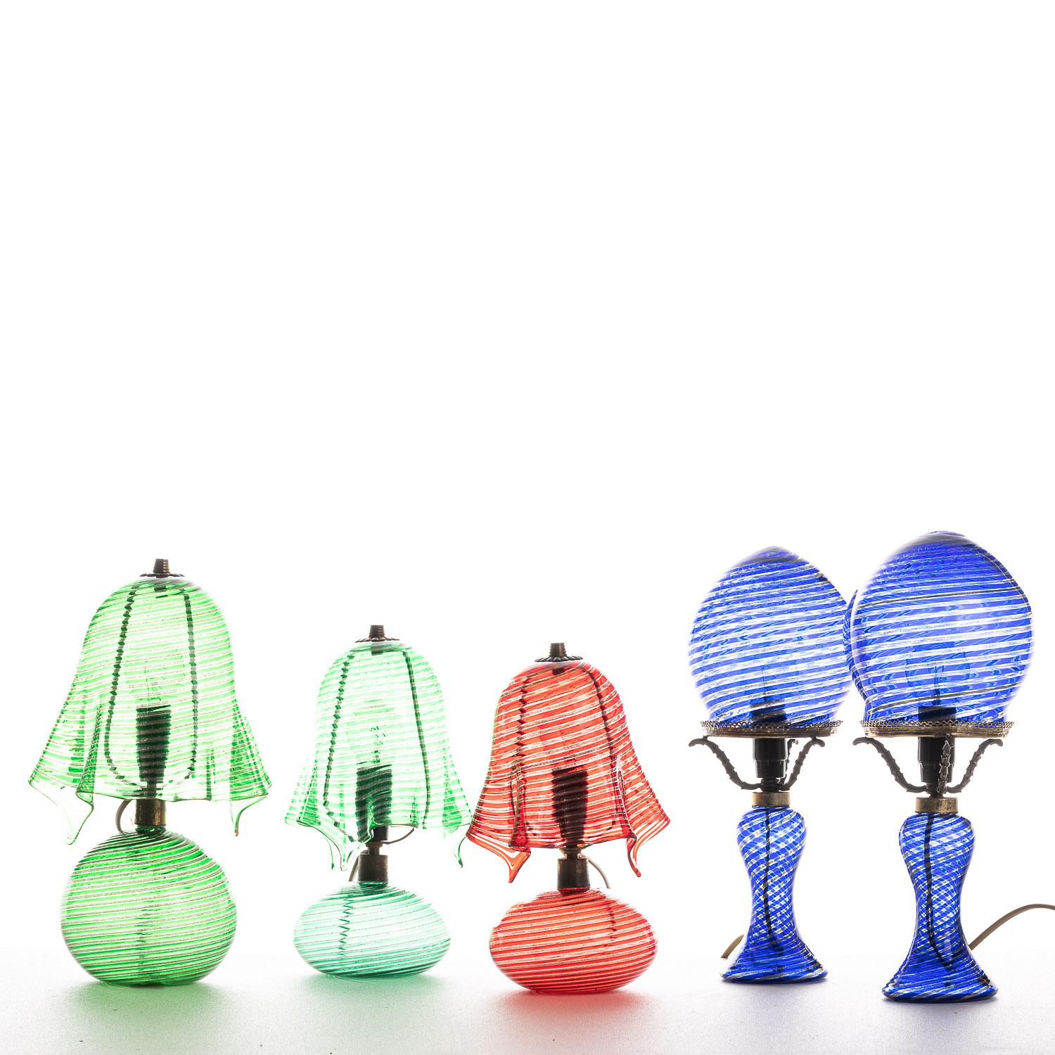 1940's Glass & Metal Table Lamp Attributed to Aureliano Toso For Sale 7