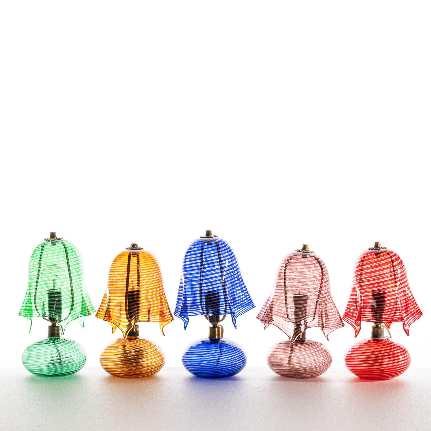 1940's Glass & Metal Table Lamp Attributed to Aureliano Toso For Sale 9