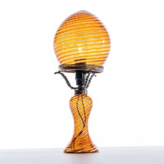 1940's Glass & Metal Table Lamp Attributed to Aureliano Toso