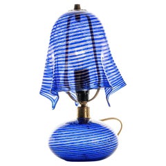 1940's Glass & Metal Table Lamp Attributed to Aureliano Toso