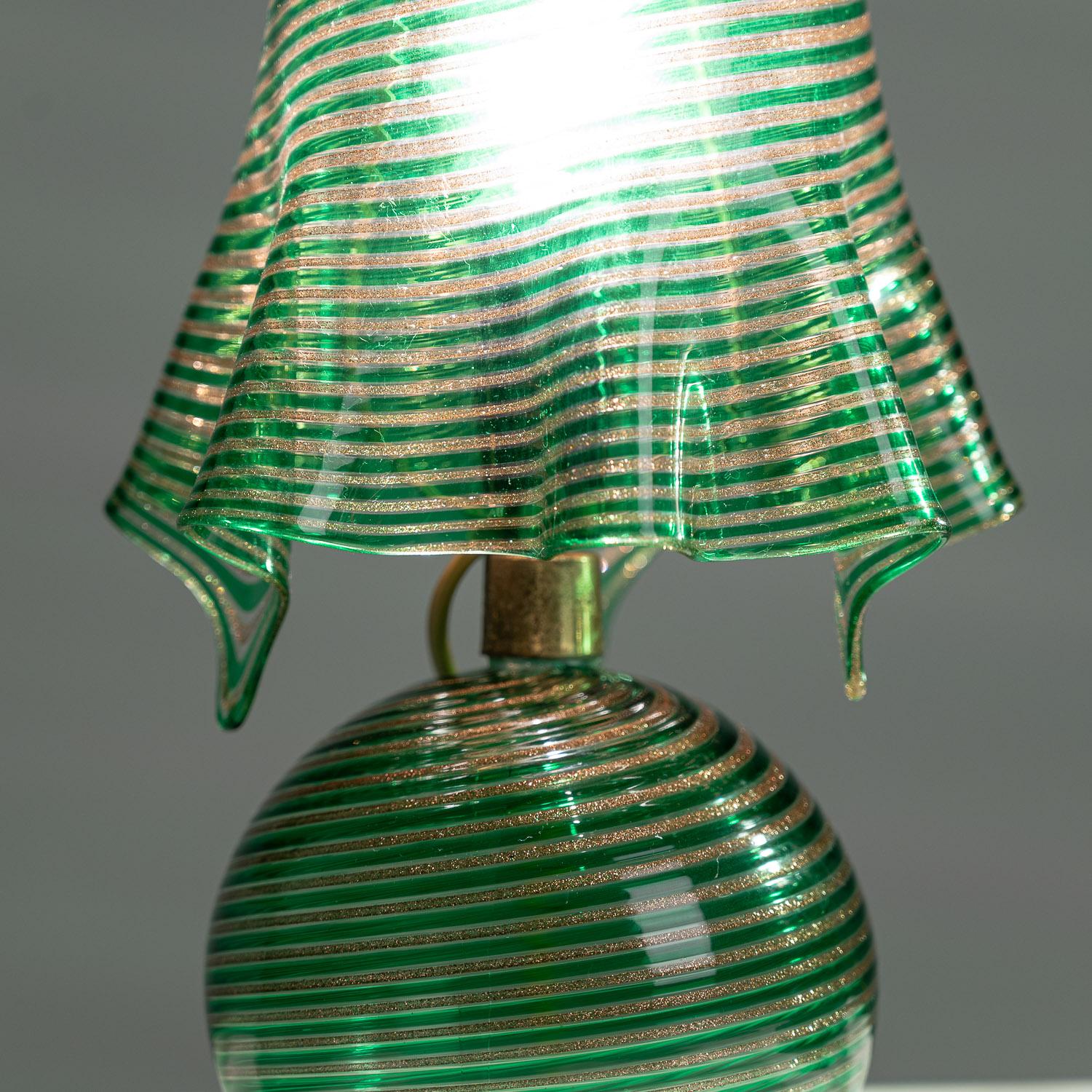 1940s Glass & Metal Table Lamp Attributed to Aureliano Toso 4