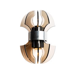 1940's Glass & Metal Wall Light by Veca