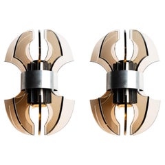 1940's Glass & Metal Wall Light by Veca