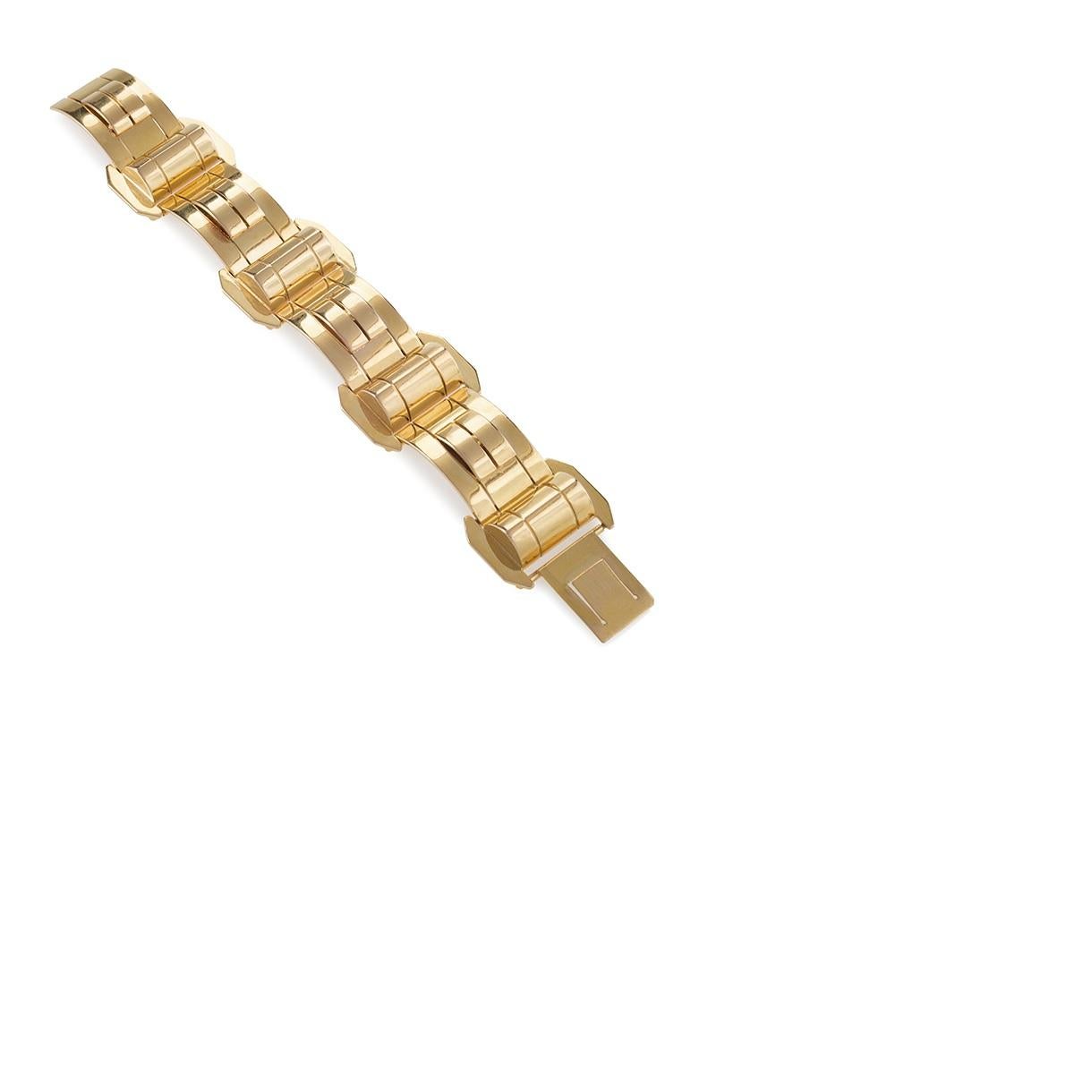 Retro Vertical Gold Link Bracelet 
