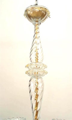 Barovier et Toso Italian Murano Gold Dusted Bubble Glass Chandelier