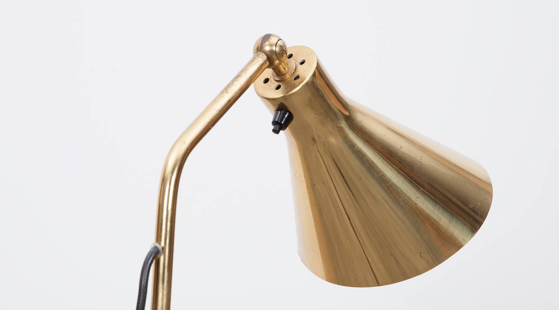 1940s Golden Brass, Black Marble Floor Lamp by Ignazio Gardella 'b' 2