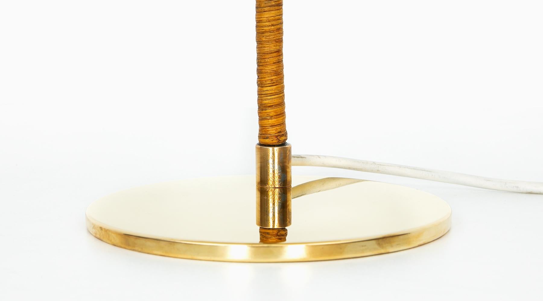 1940s Golden Brass Table Lamp by Paavo Tynell 4