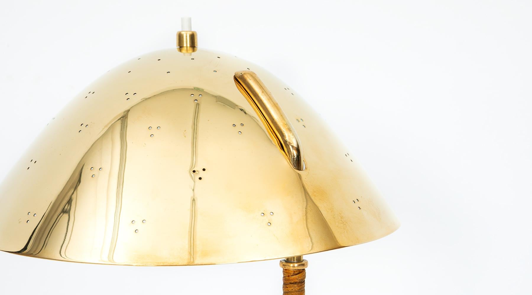 1940s Golden Brass Table Lamp by Paavo Tynell 1