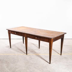 1940’s Good Sized Straight Leg Rectangular Oak Dining Table – Two Drawer
