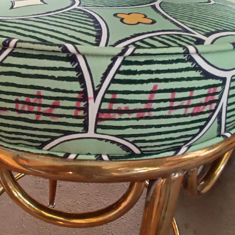 20th Century 1940s Gorgeous French Stool with Rubelli Fabric by Luke Edward Hall For Sale