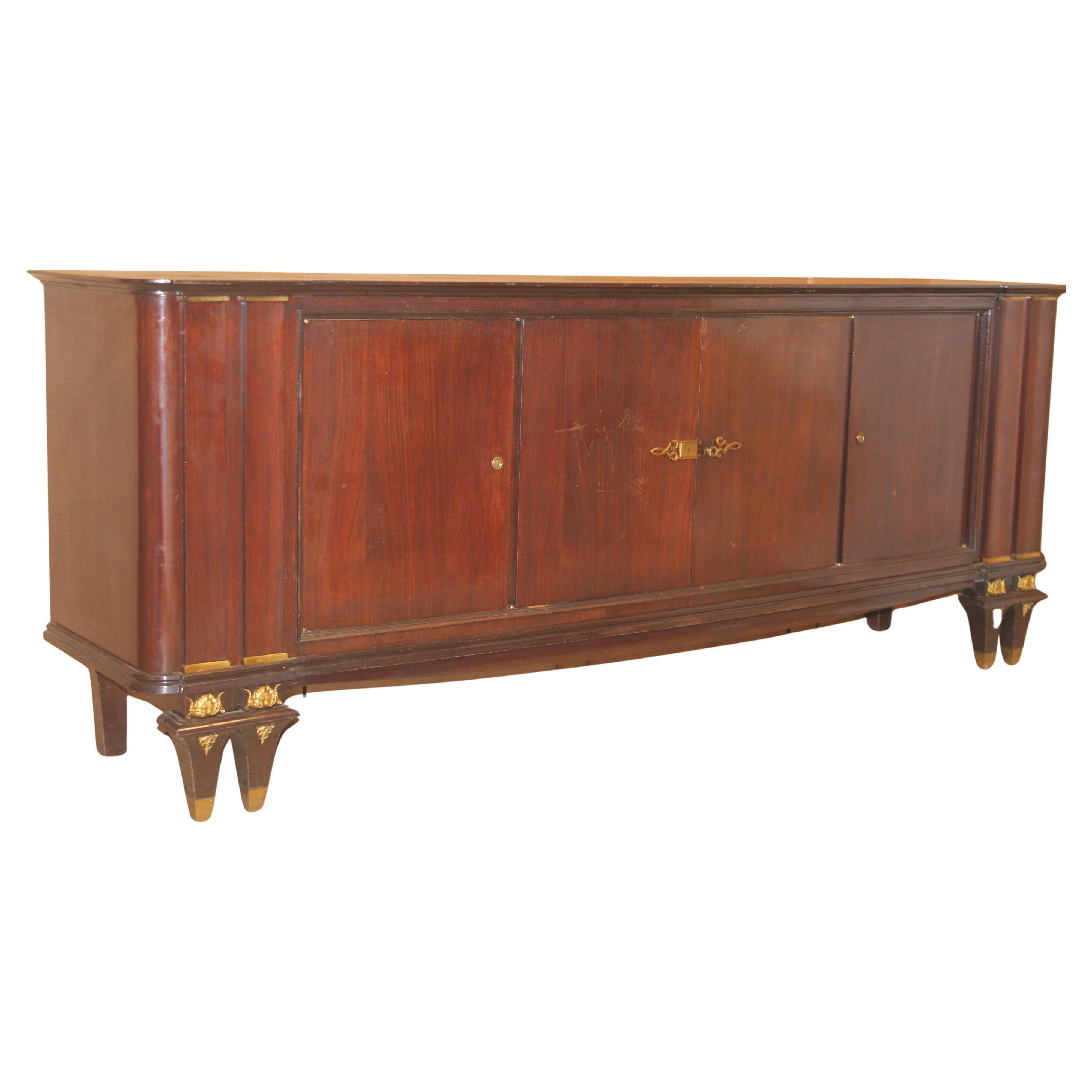 Grande buffet/ credenza in palissandro Art Déco francese del 1940