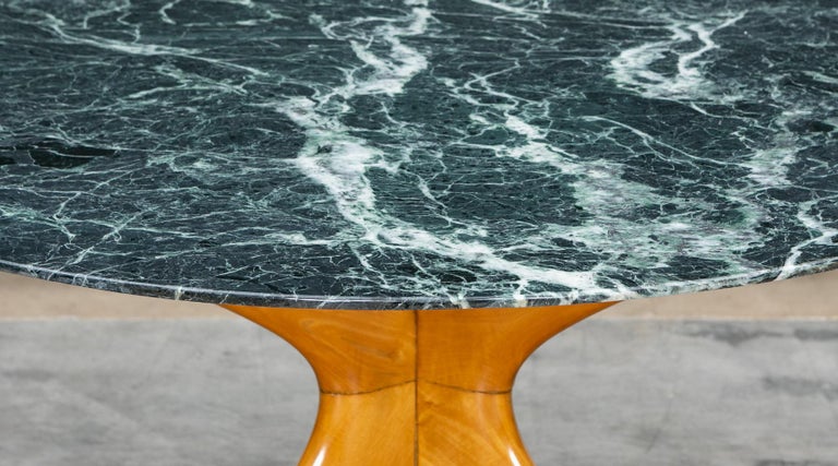 Mid-Century Modern 1940s Green Round Marble Table by Ico Parisi For Sale