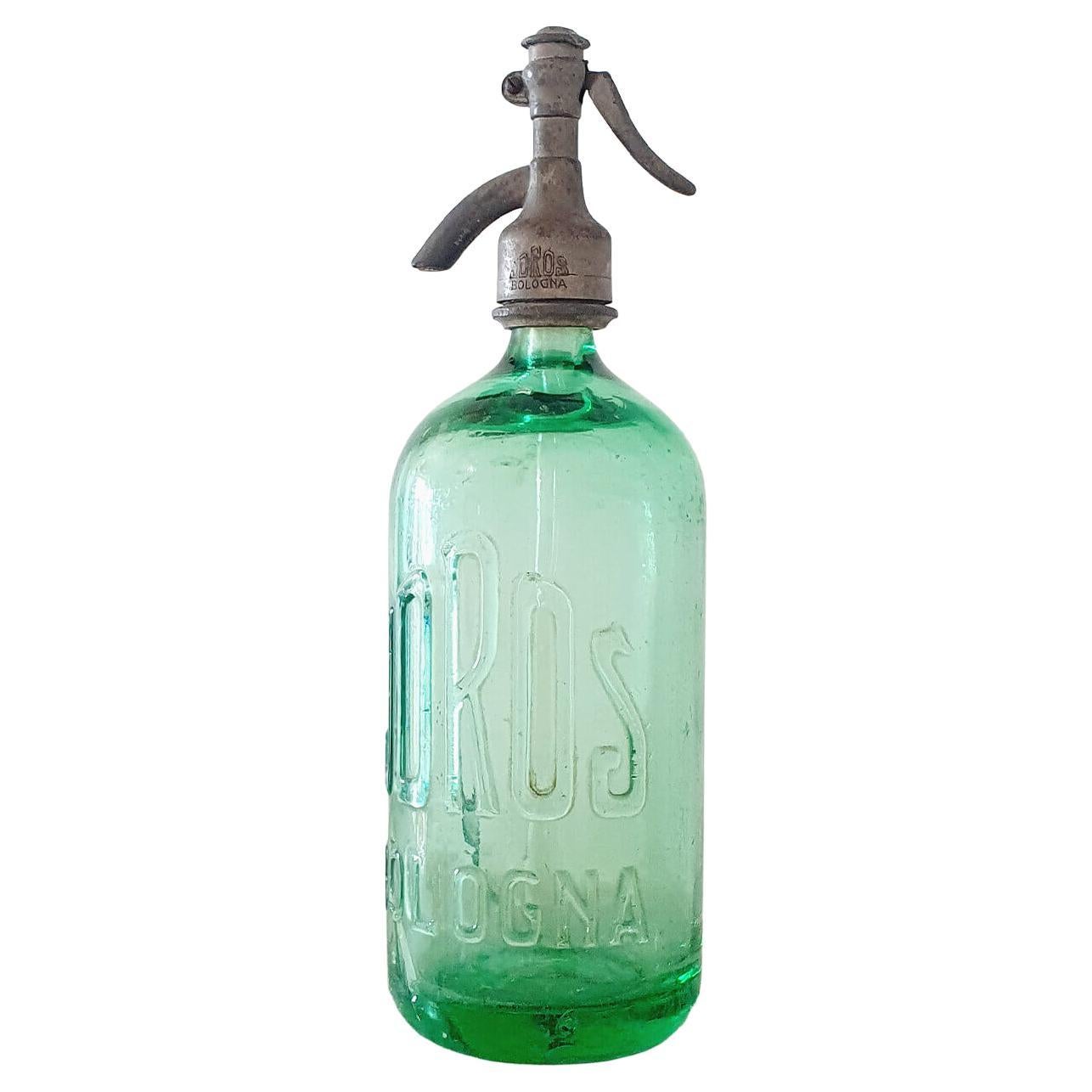 1940s Green Soda Bottle from Bologna