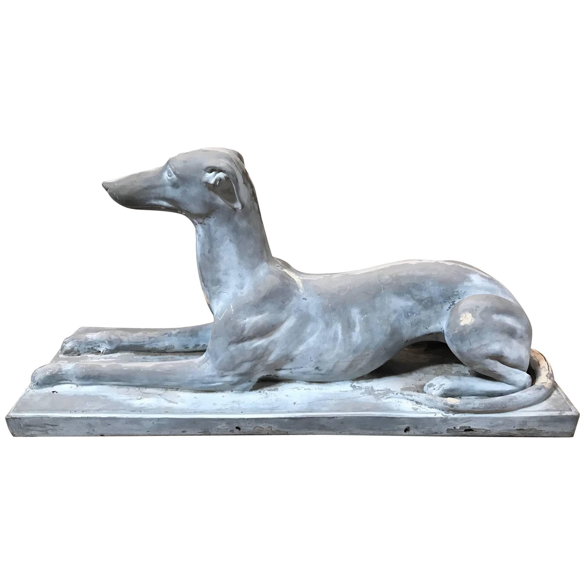 1940s Greyhound Sculpture of a Whippet For Sale
