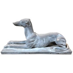 Retro 1940s Greyhound Sculpture of a Whippet