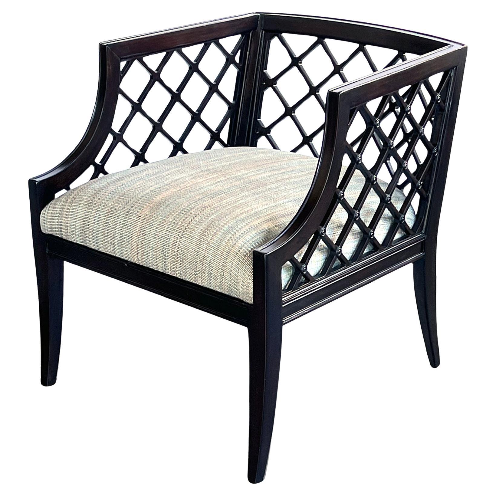 1940s Grosfeld House Brown Lacquered Lattice-work Lounge Chair