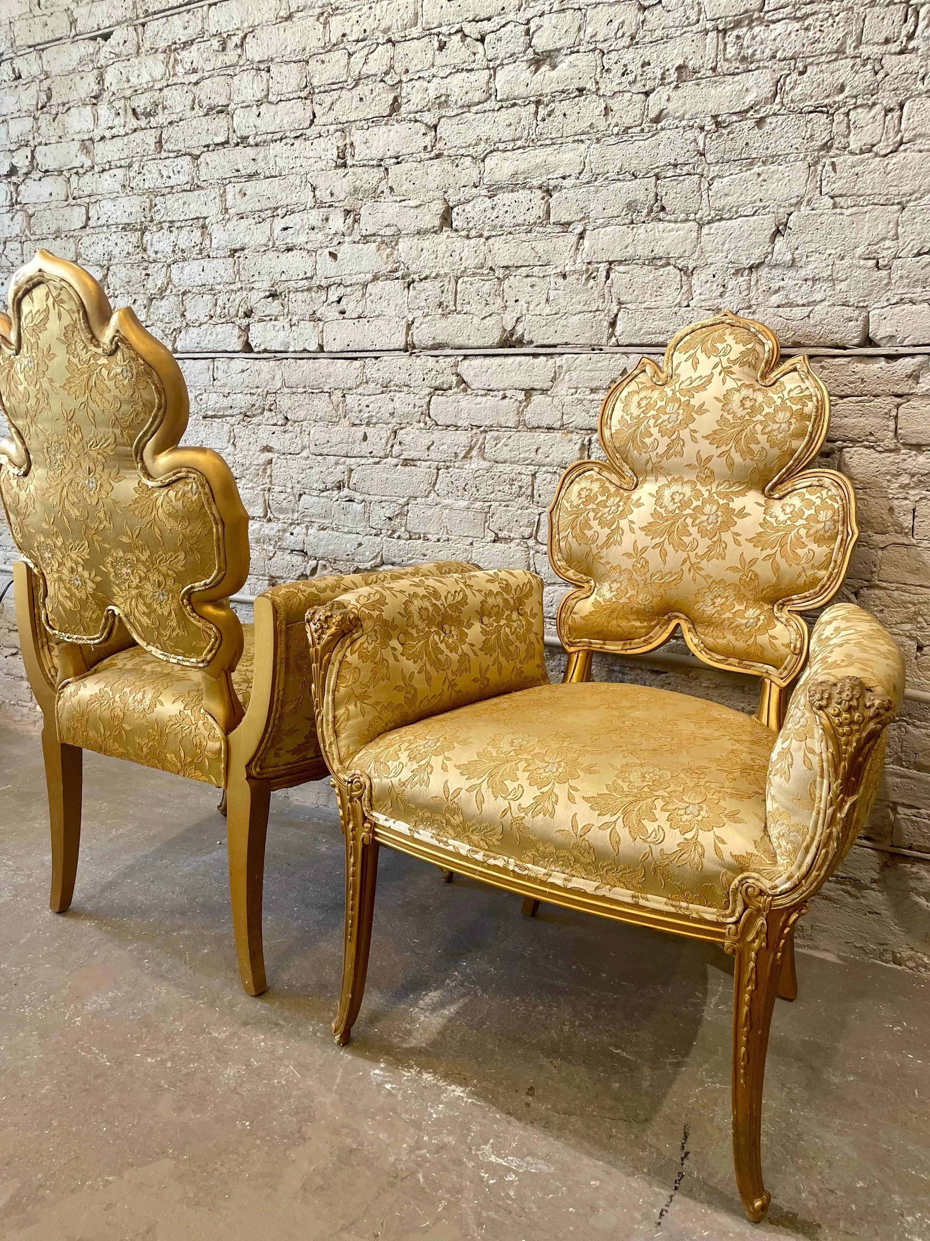 1940s Grosfeld House Leaf Flower Chairs - a Pair For Sale 4