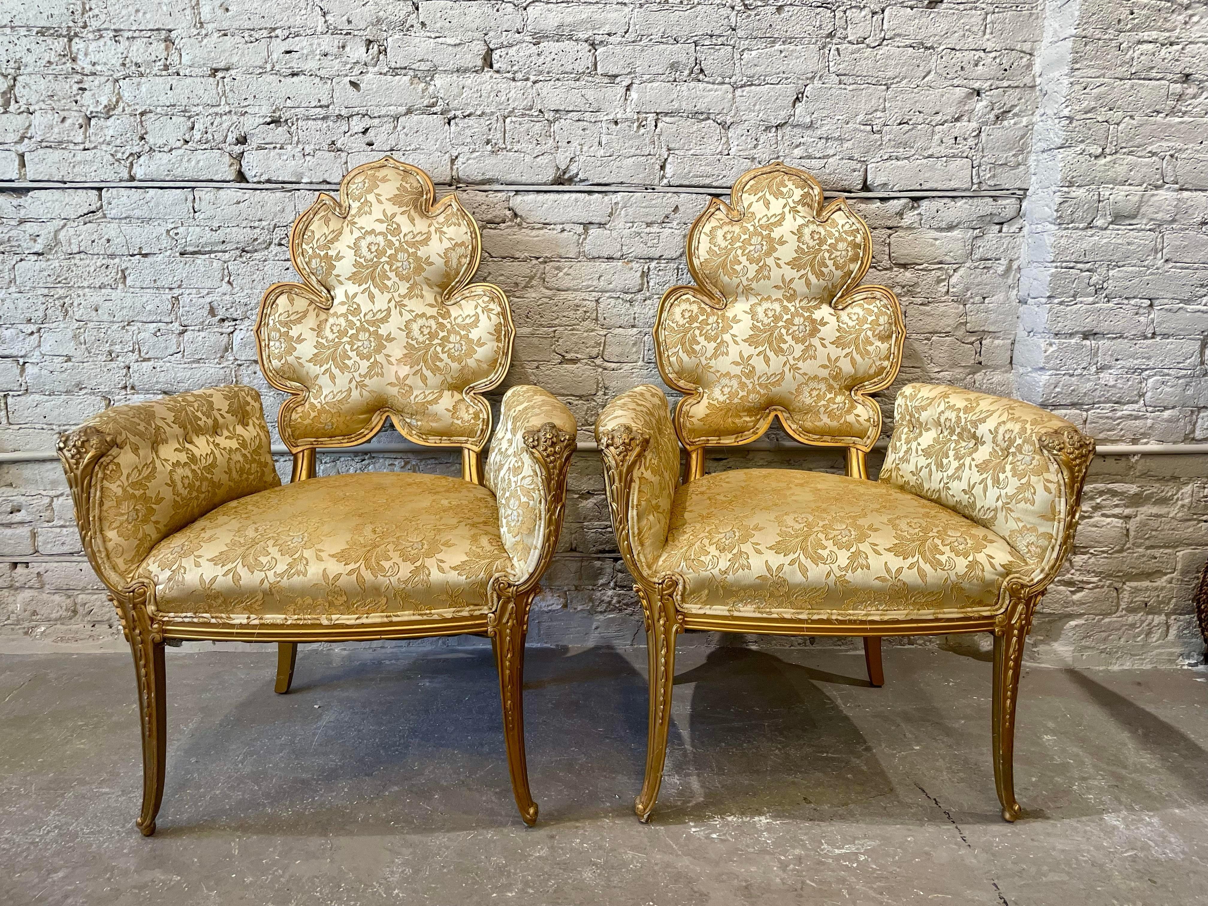 1940s Grosfeld House Leaf Flower Chairs - a Pair For Sale 5
