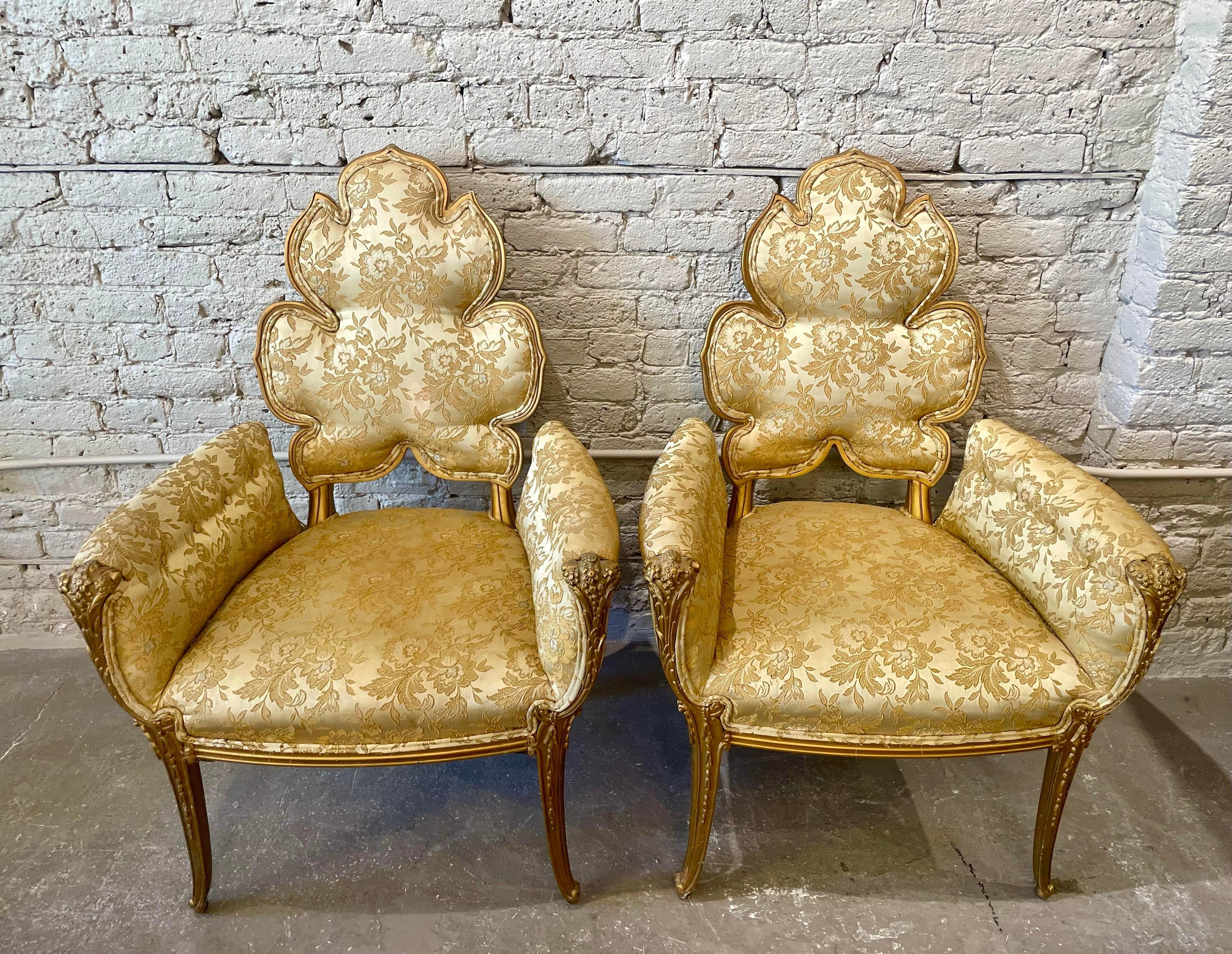 1940s Grosfeld House Leaf Flower Chairs - a Pair For Sale 1