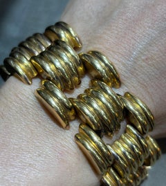Bracciale Tank Gubelin in oro 18k degli anni '40