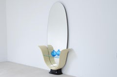 1940's Guglielmo Ulrich floor mirror with lacquered wood base