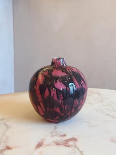 Vaso con schizzi di vernice rosa Guido Andlowitz per Lavenia, anni '40