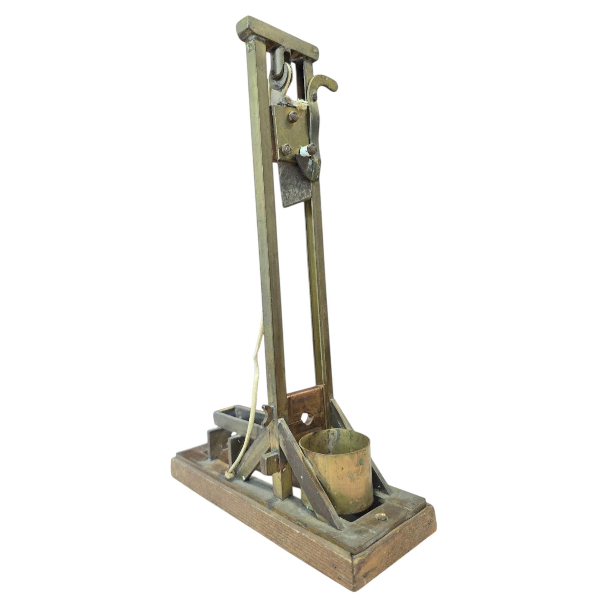 1940s Guillotine Cigar Cutter in Wood and Brass