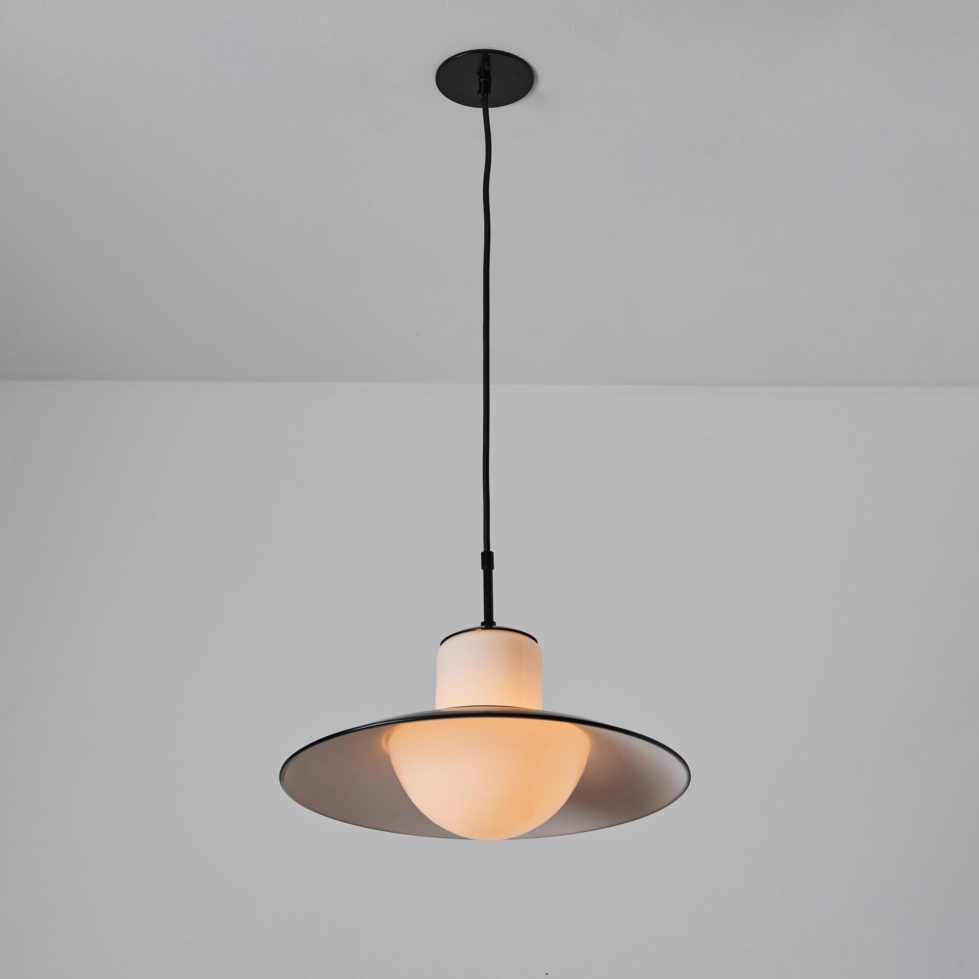 1940s Gunilla Jung Model #1005 Glass & Metal Ceiling Lamp for Stockmann Orno For Sale 8