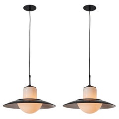 1940s Gunilla Jung Model #1005 Glass & Metal Ceiling Lamp for Stockmann Orno