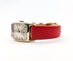 1940s Hamilton Boulton Watch with Red Leather Strap