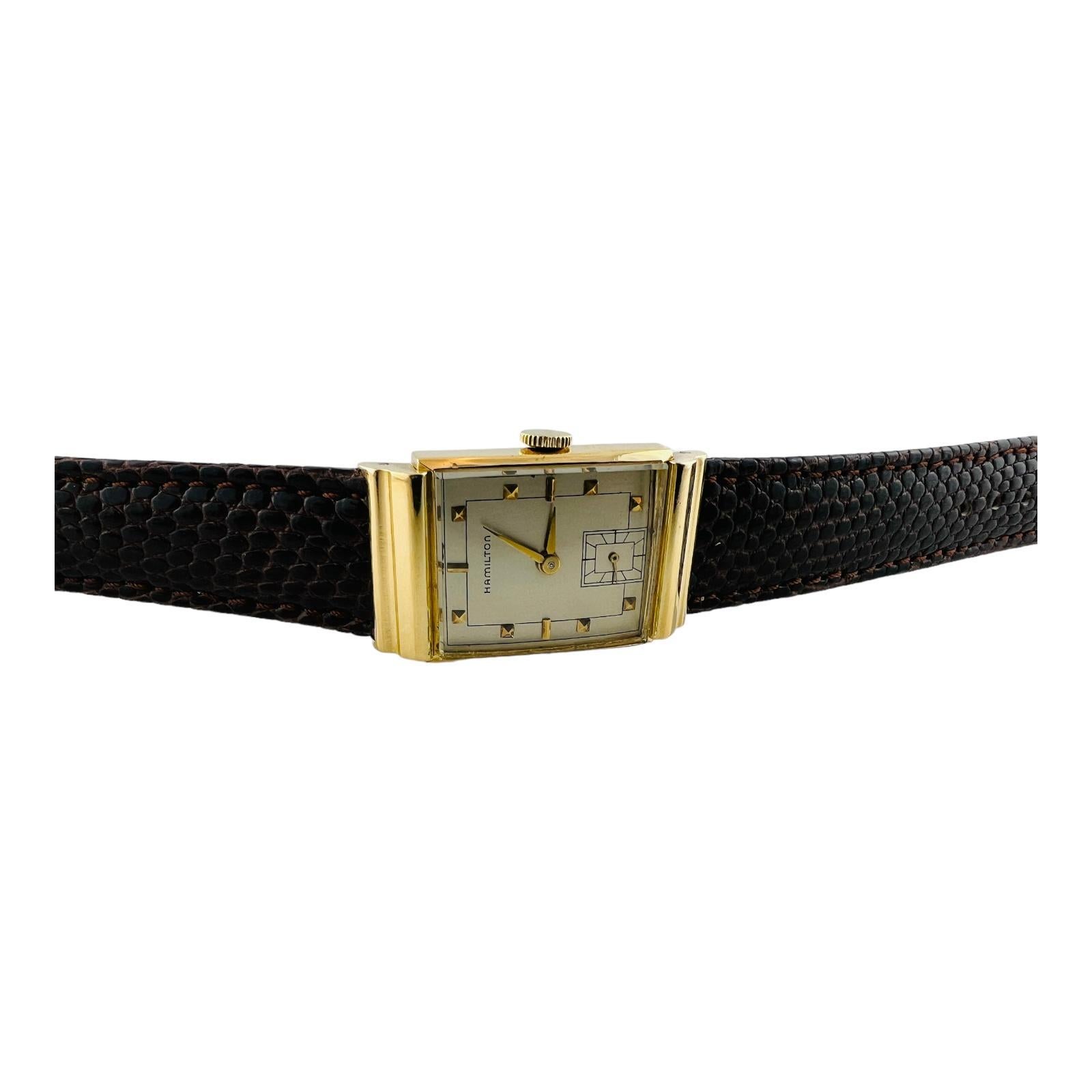 1940's Hamilton Gordon 18K Yellow Gold Watch Manual Men's Watch #15797 For Sale 2