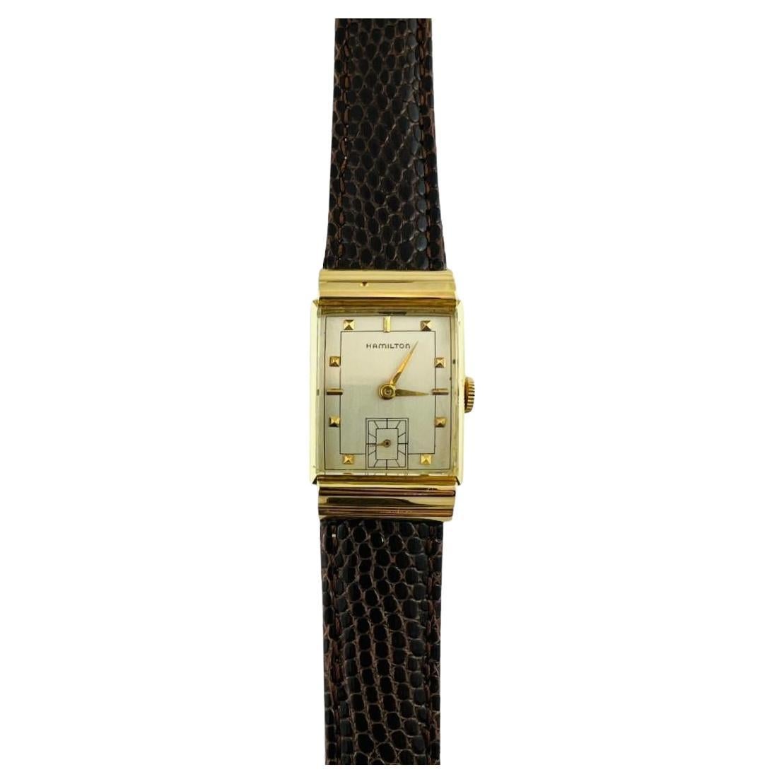 Hamilton Gordon Montre manuelle pour hommes des années 1940 en or jaune 18 carats n°15797