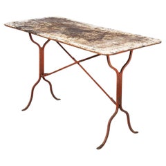 1940's Hand Forged French Outdoor Rectangular Metal Table
