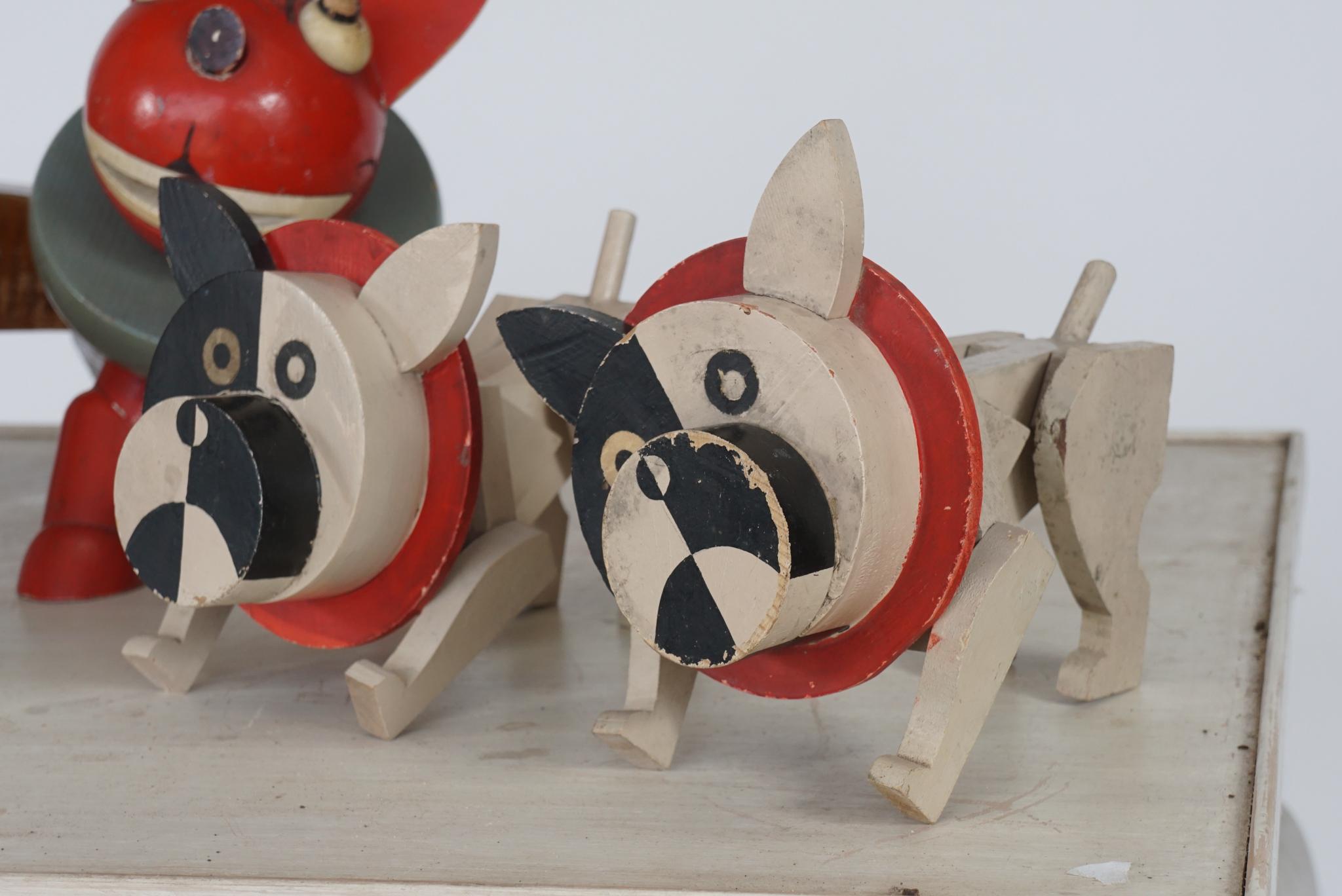 American 1940s Handmade Unique Collection of Toy Dogs