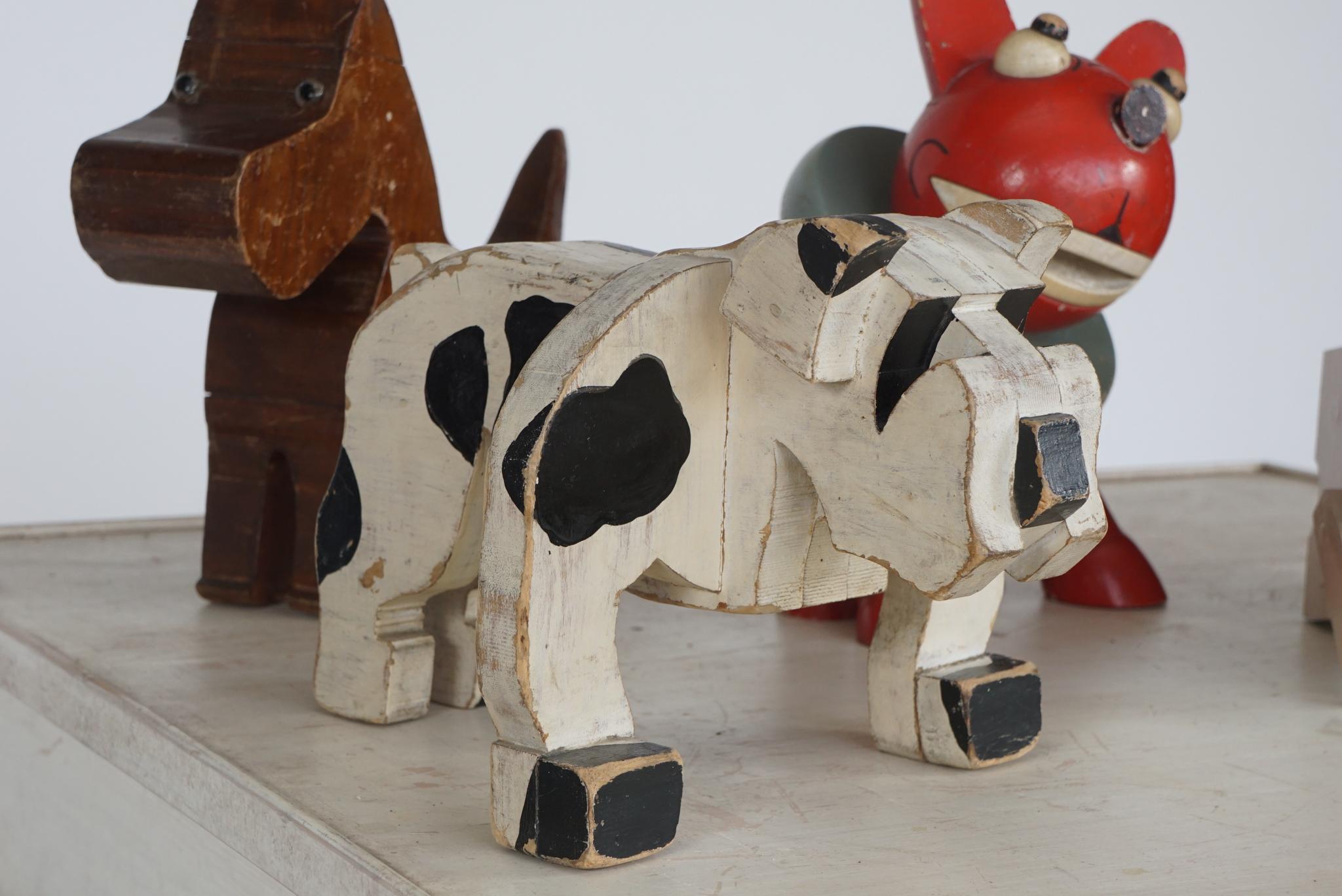 Hand-Crafted 1940s Handmade Unique Collection of Toy Dogs