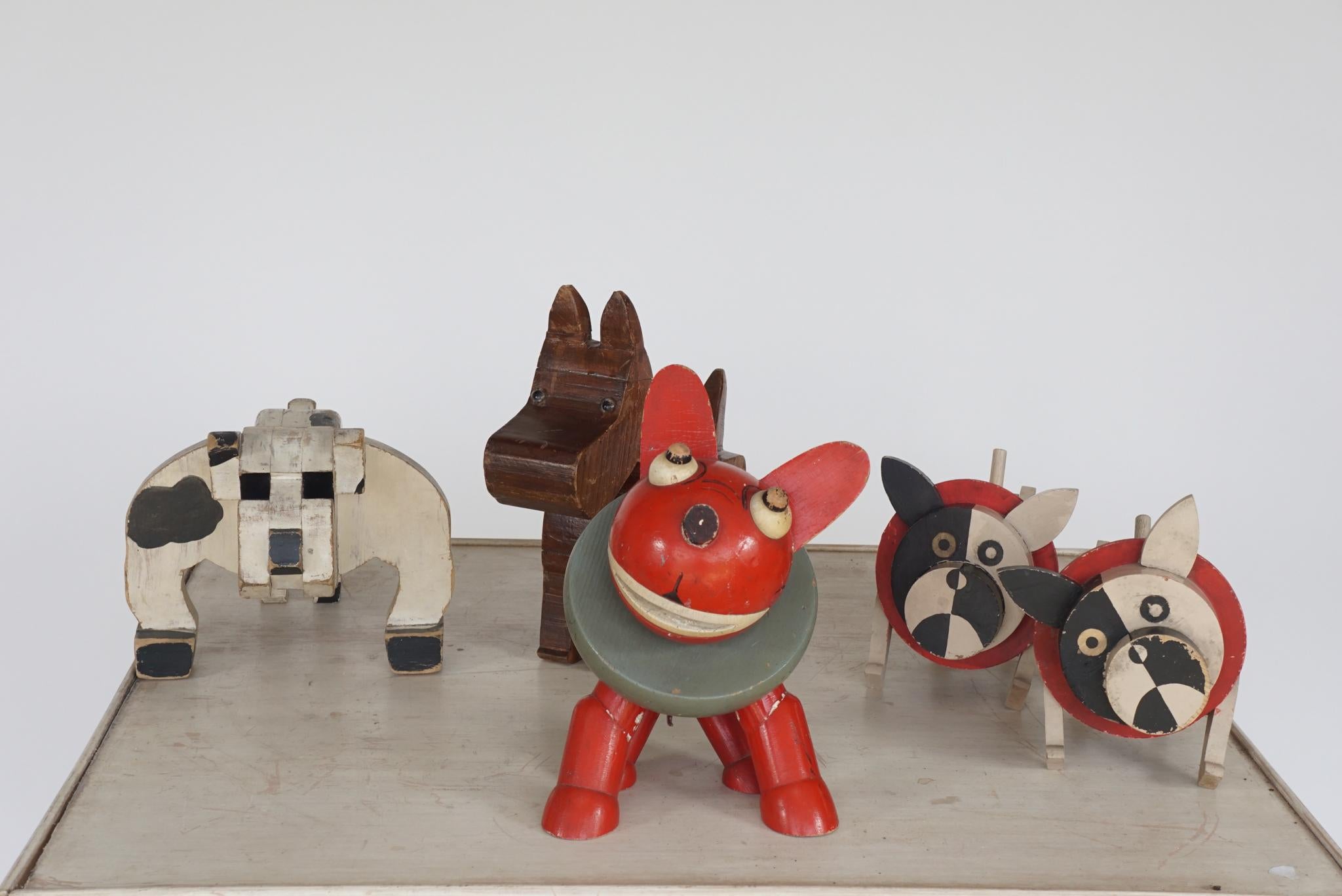 1940s Handmade Unique Collection of Toy Dogs 7