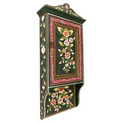 Antique 1940's Hand-Painted Key Cabinet, Czechoslovakia