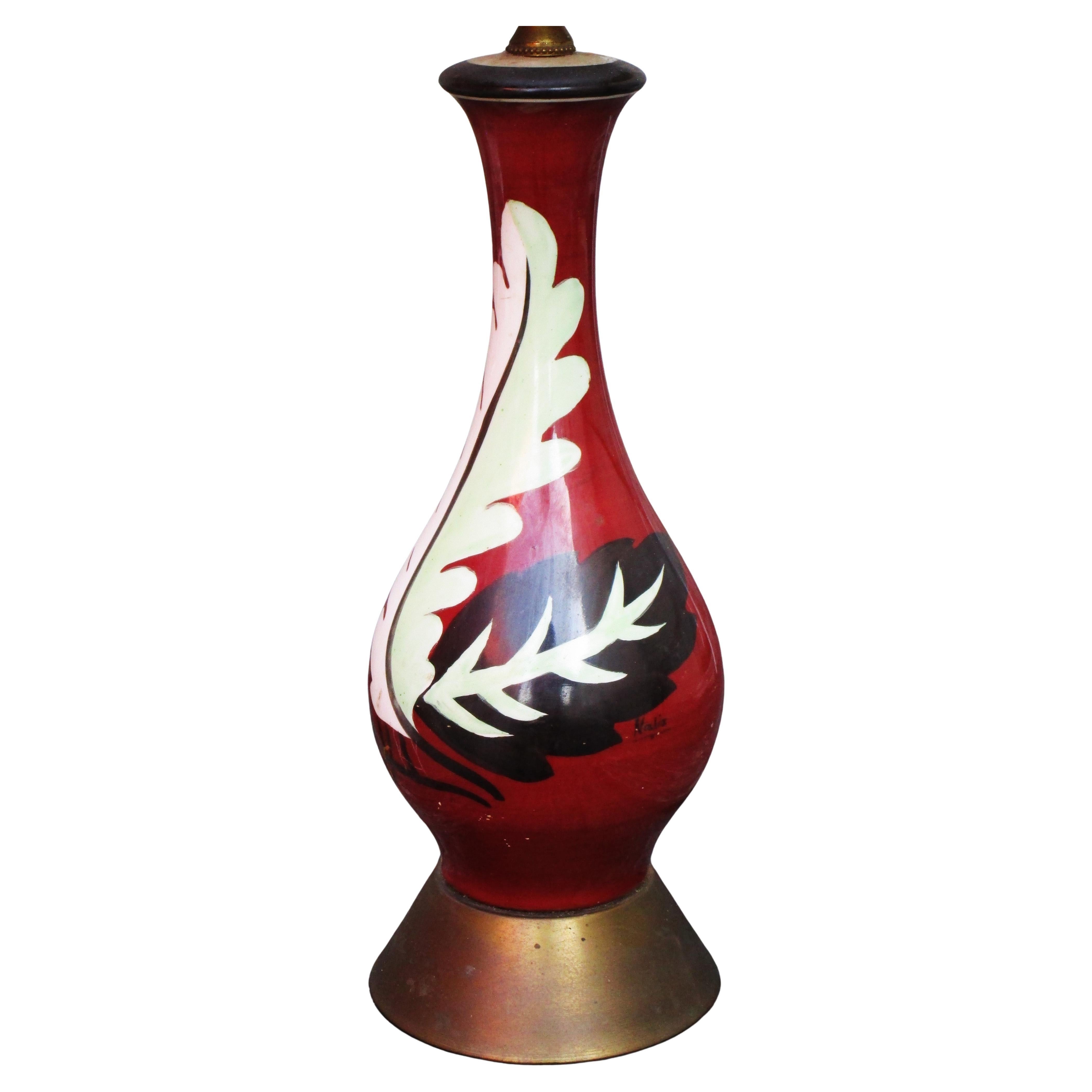 Mid-20th Century 1940's Porcelain Table Lamp Style of Henri Matisse For Sale