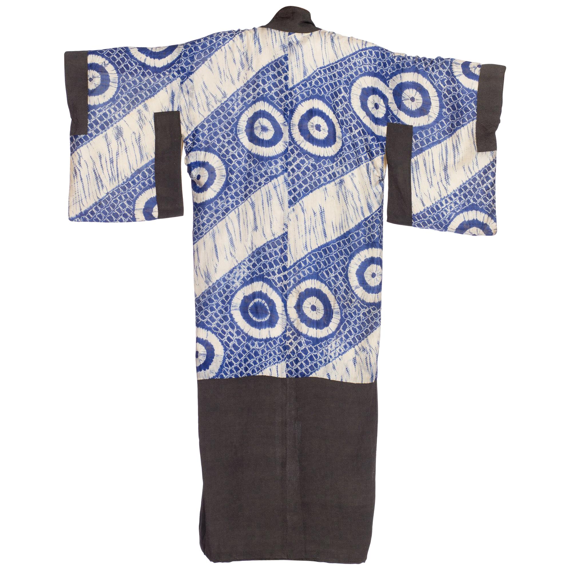 1940s Hand Tie-Dyed Japanese Kimono