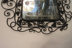 1940s Hand Wrought Etched Mirror