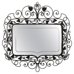 Vintage 1940s Hand Wrought Etched Mirror